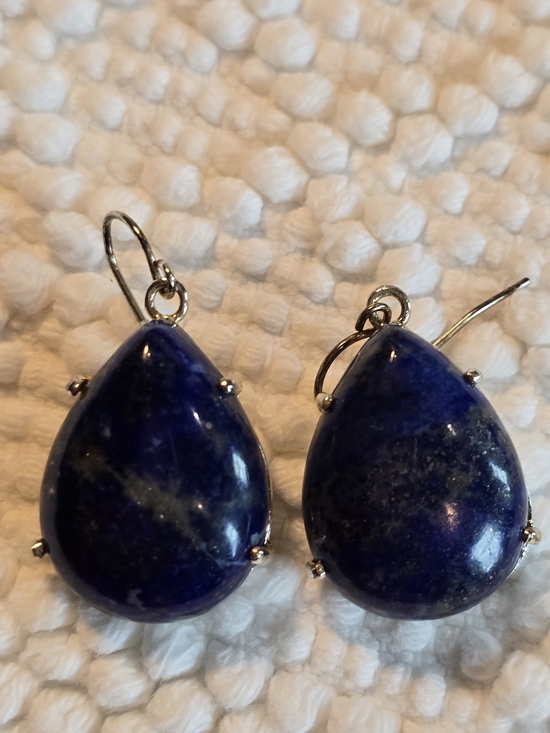 Source Unknown Jewelry - Lapis Teardrop Earrings - Deep Blue
